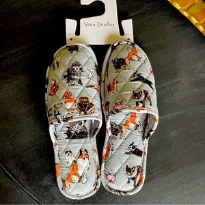 VERA BRADLEY Dog Show Travel Slippers Medium (7-8)